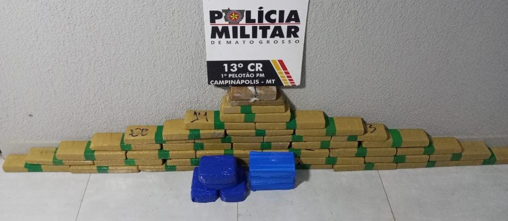 PM apreende 46 tabletes de entorpecentes e prende faccionado no interior de MT