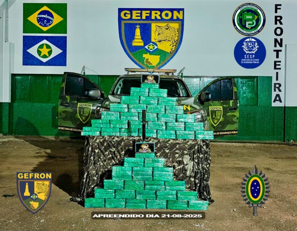 Gefron e Exército apreendem 101 quilos de cocaína na fronteira entre Brasil e Bolívia
