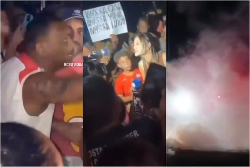 Protesto por moradia bloqueia Contorno Leste e termina com confronto verbal entre influenciador e repórter