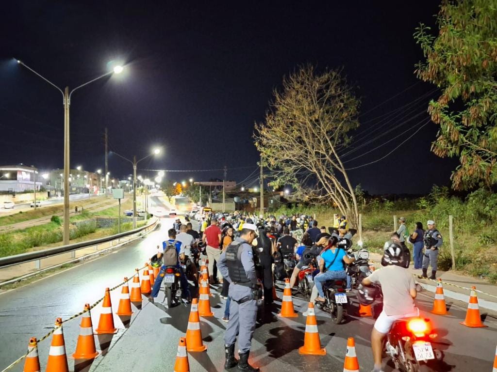 Lei Seca para motociclistas termina com um preso e 64 motos removidas em Cuiabá