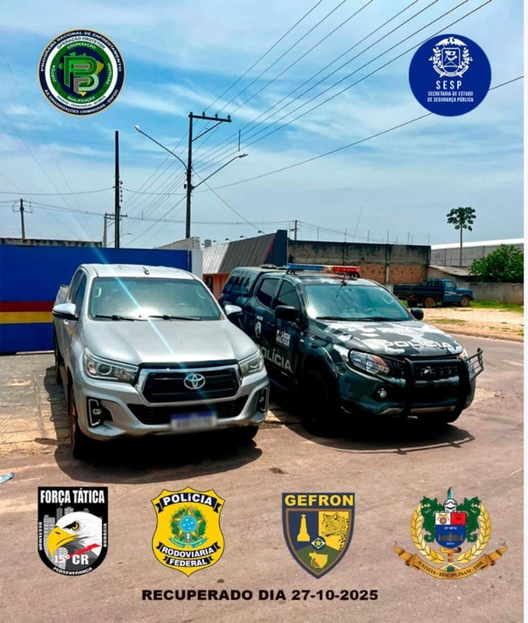 Hilux roubada em SC é recuperada em MT durante operação integrada de segurança