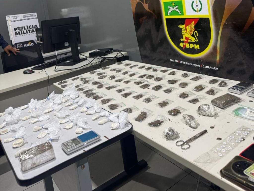 PM desarticula quadrilha e prende 5 suspeitos por tráfico de drogas em Cuiabá e VG
