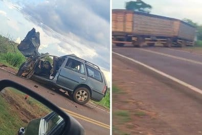 Motorista morre após colisão frontal entre carro e carreta na BR-158 em MT