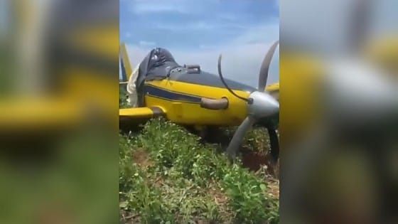 Avião agrícola cai em plantação no norte de MT e piloto sai ileso
