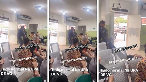 Paciente bêbado desacata servidores e é arrastado por guardas na UPA de VG