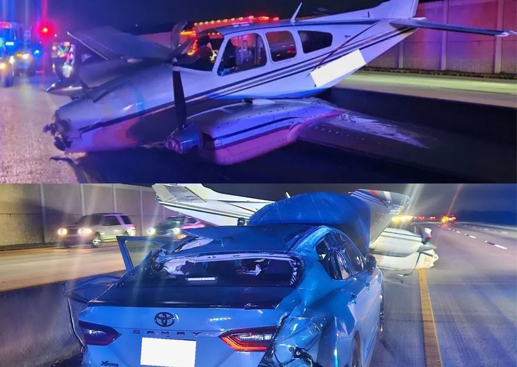 Avião faz pouso forçado e cai sobre carro em rodovia, na Flórida; veja o momento