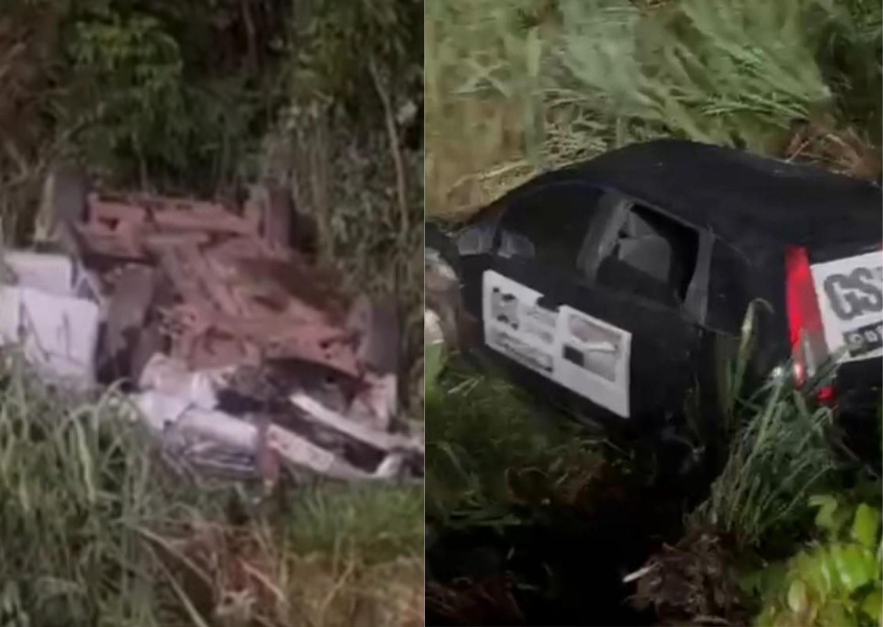 Carros despencam em ribanceira e nove pessoas ficam feridas em Várzea Grande