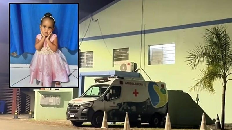 Menina de 3 anos desce do carro dos pais e é atropelada por ônibus em Diamantino