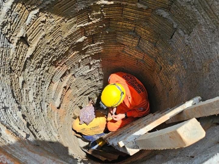 Trabalhadora que caiu em poço de reservatório de dejetos de 4,5 metros é resgatada