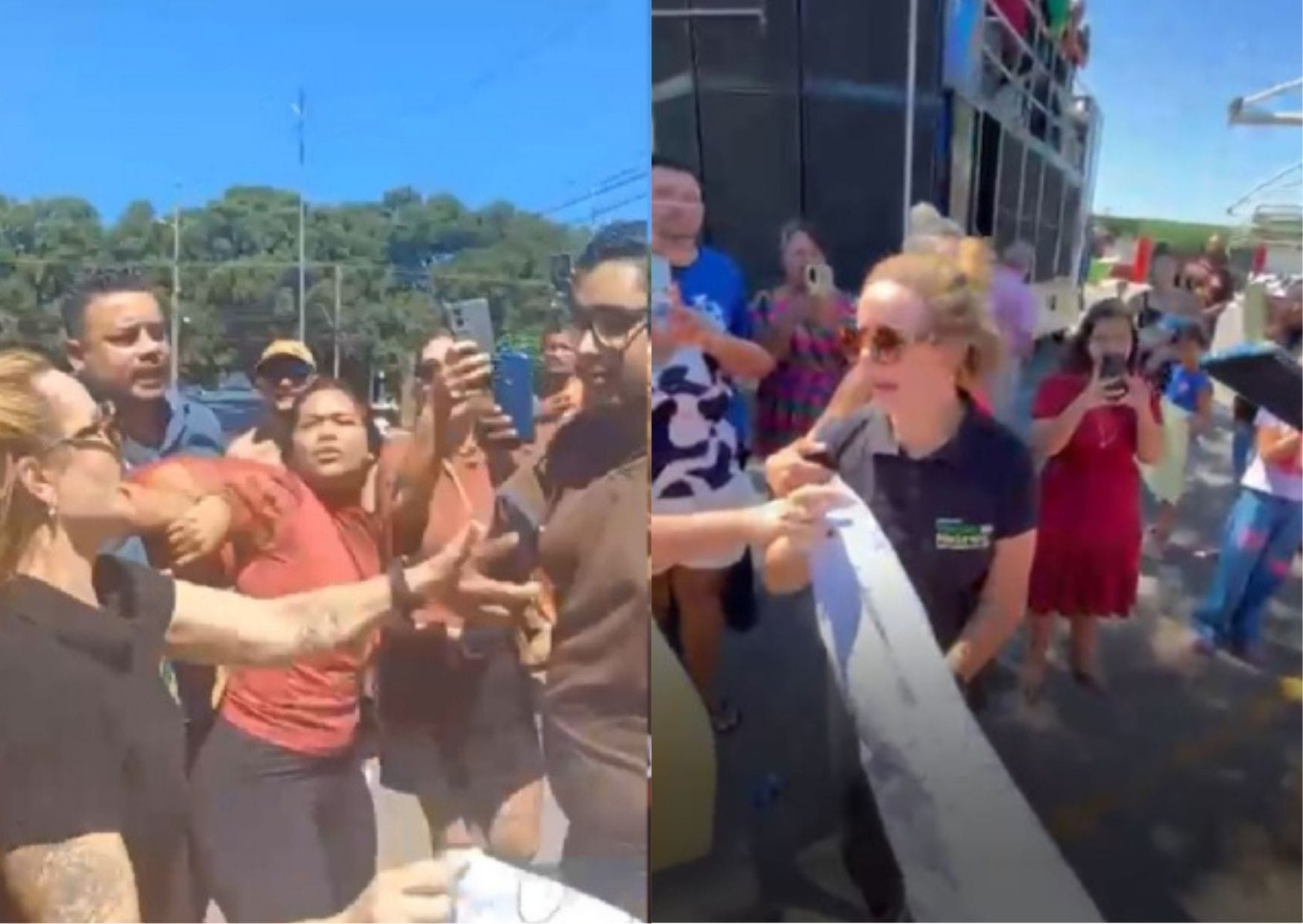 Assessora de vereador agride jornalista durante cobertura de protesto em Várzea Grande