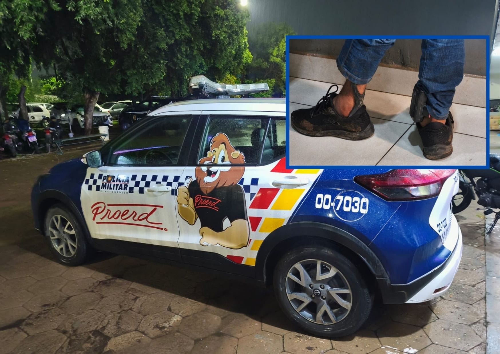 Homem com tornozeleira foge de moto, joga mochila com produtos roubados e acaba preso