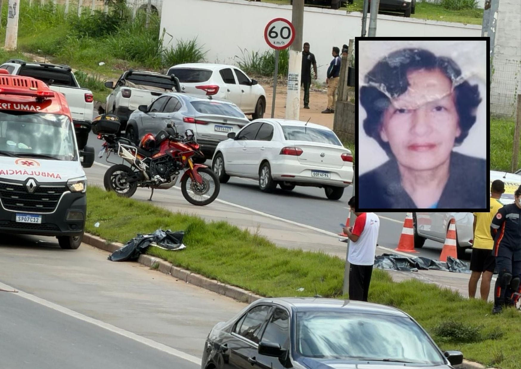 Idosa de 72 anos morre após ser atropelada por dois carros em Várzea Grande
