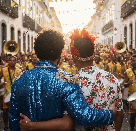 Noiva flagra companheiro beijando outro durante bloco de Carnaval