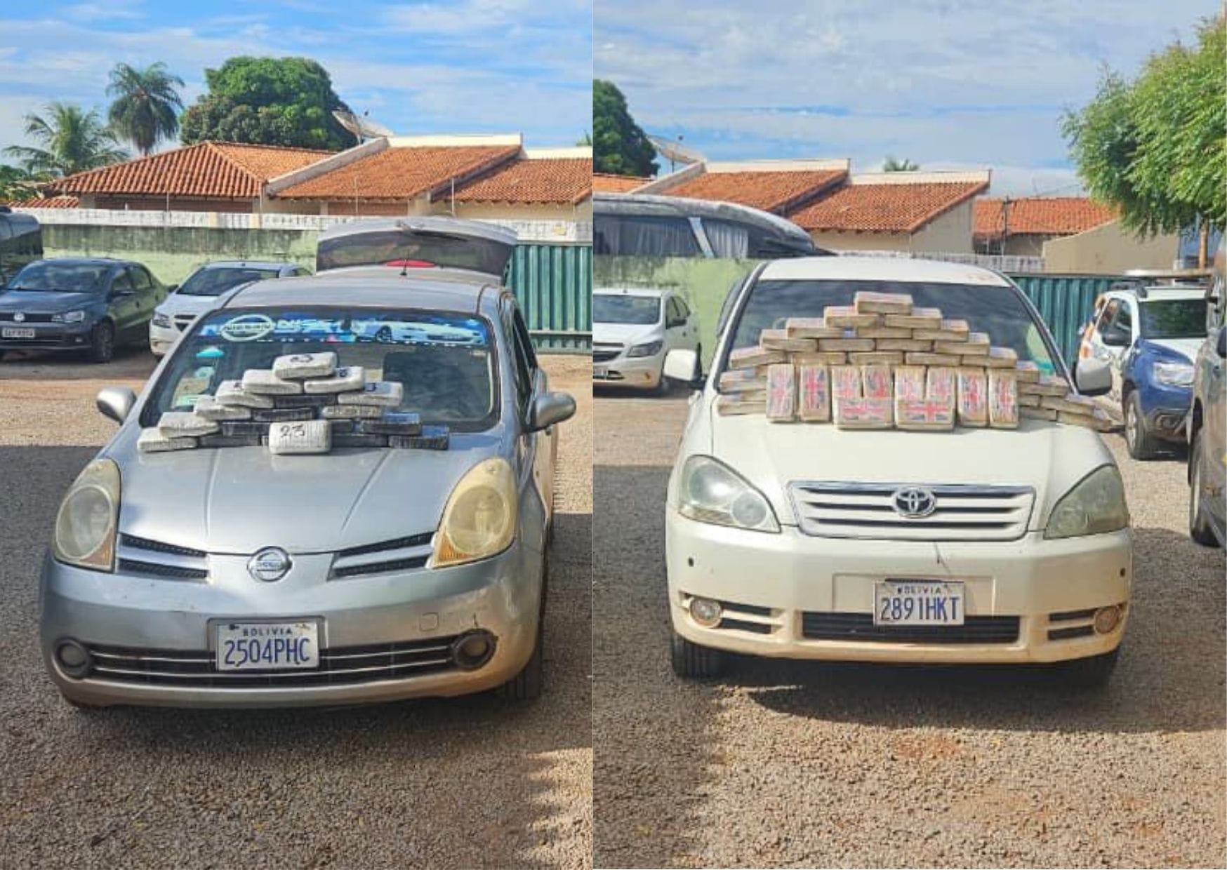 Gefron intercepta dois táxis bolivianos e apreende mais de 56 kg de drogas em Cáceres no mesmo dia