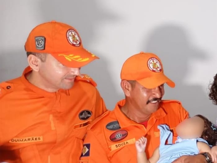 Bombeiro militar reencontra família de criança que salvou após acidente doméstico