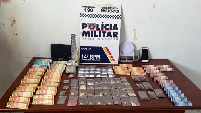 Traficante é preso pela PM com maconha, cocaína, ecstasy, LSD e R$ 1,2 mil em dinheiro