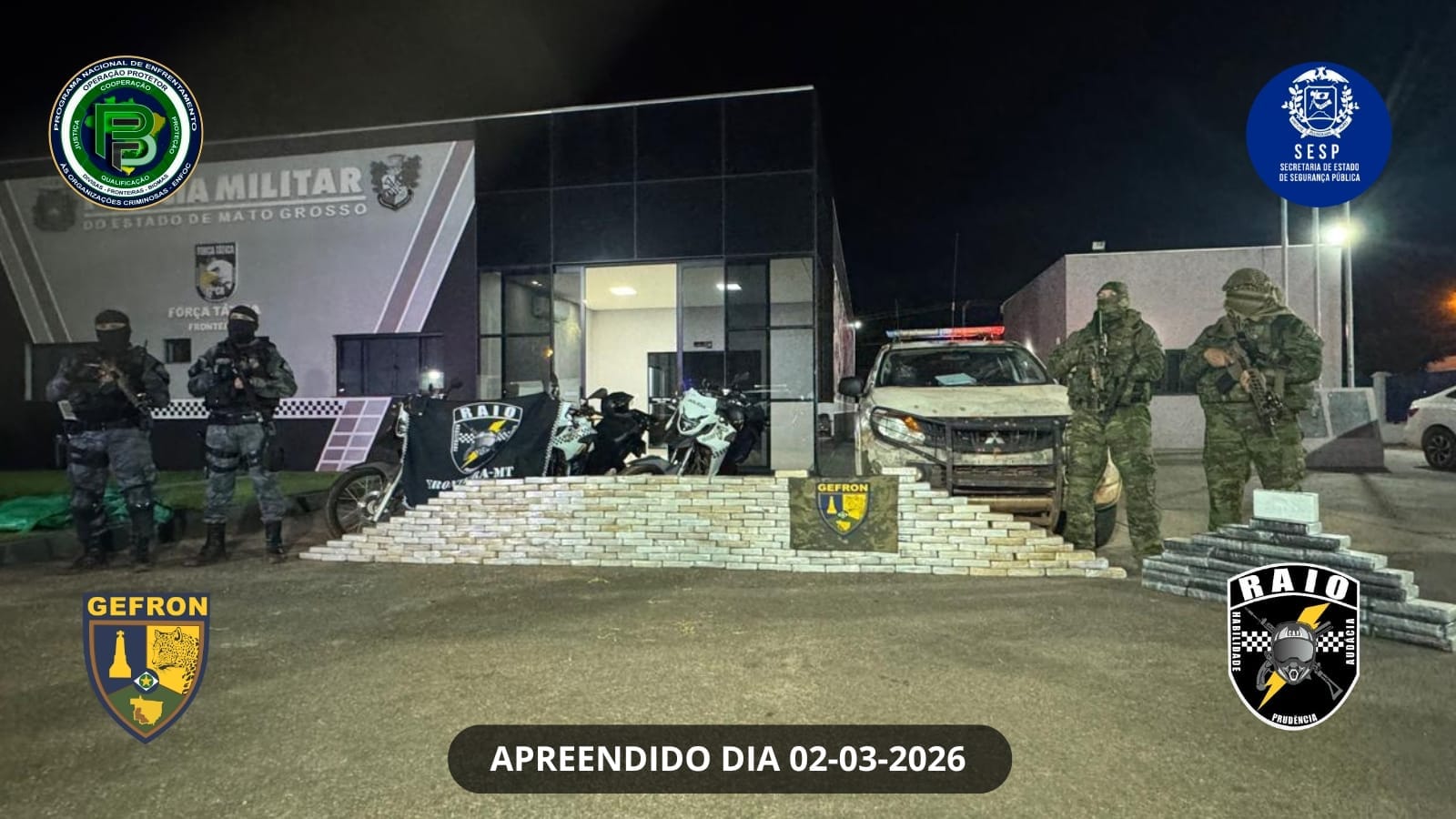 Operação integrada apreende R$ 5,6 milhões em cocaína após carro suspeito ser abandonado
