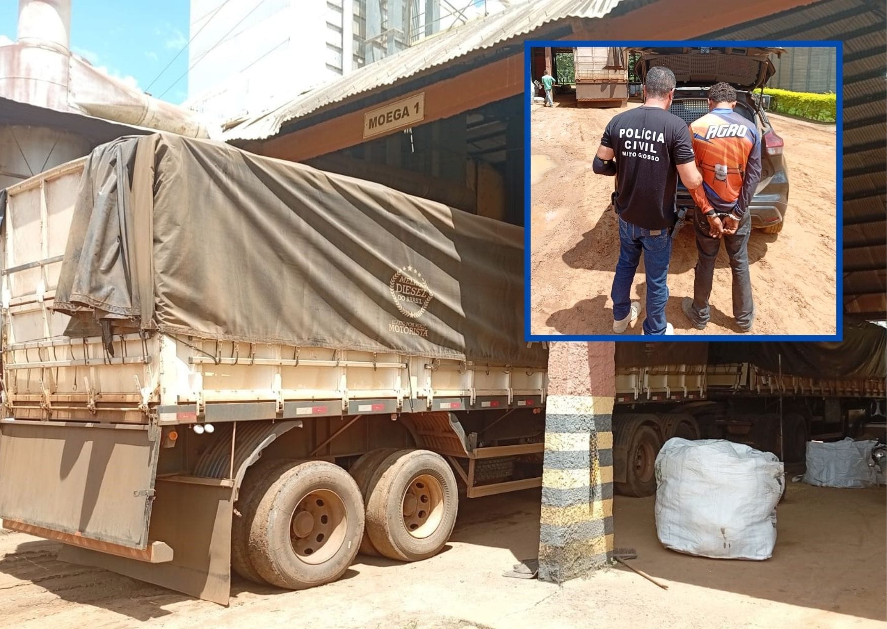 Homem é preso ao tentar retirar carga de soja com documento falso em fazenda de Alto Taquari