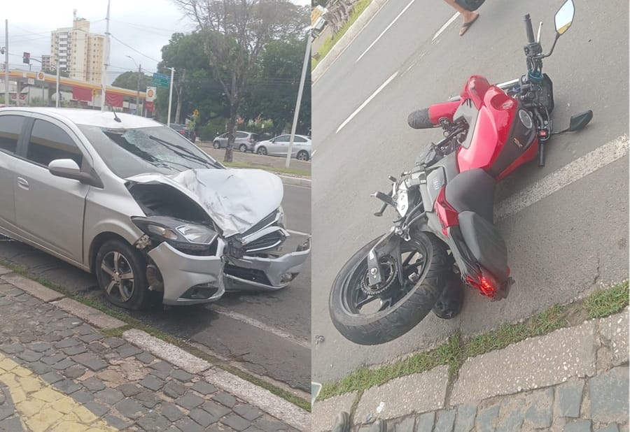 Motociclista parado no sinal é atingido e arrastado por carro em alta velocidade