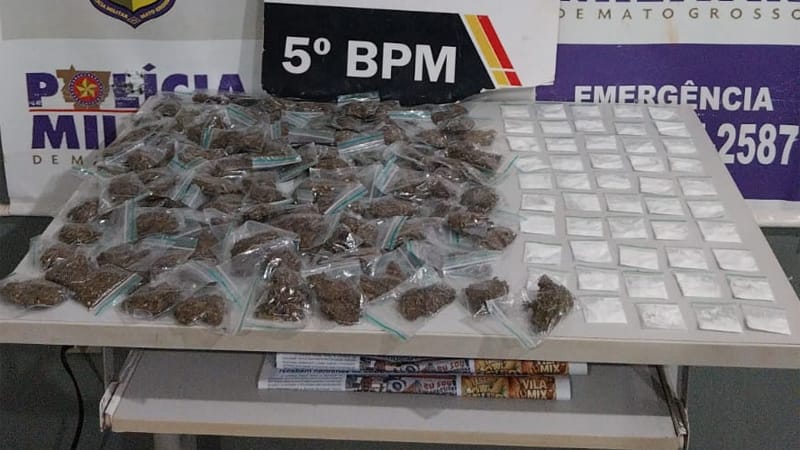 PM prende motociclista traficante e apreende 151 porções de drogas em MT