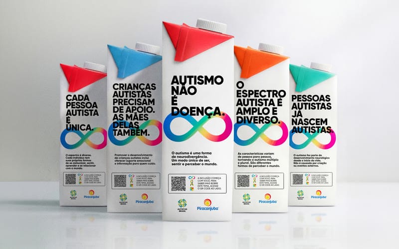 Campanha usa embalagens de leite para combater desinformação sobre autismo no Brasil