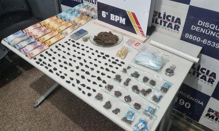Mulheres são presas por PMs com 128 porções de drogas e quase R$ 2 mil em dinheiro