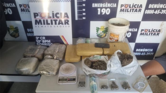 Policiais militares prendem homem com 11 quilos de "supermaconha" em Sorriso