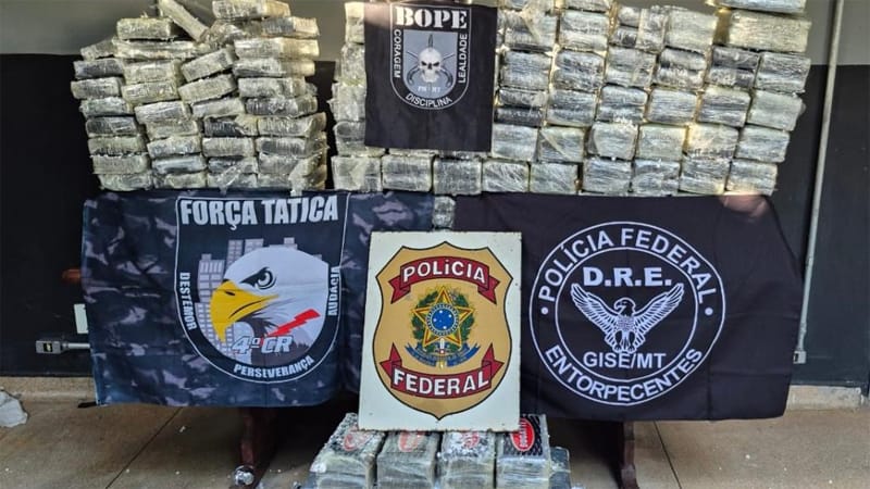 Bope, Força Tática e PF apreendem R$ 15 milhões em cocaína no interior de MT