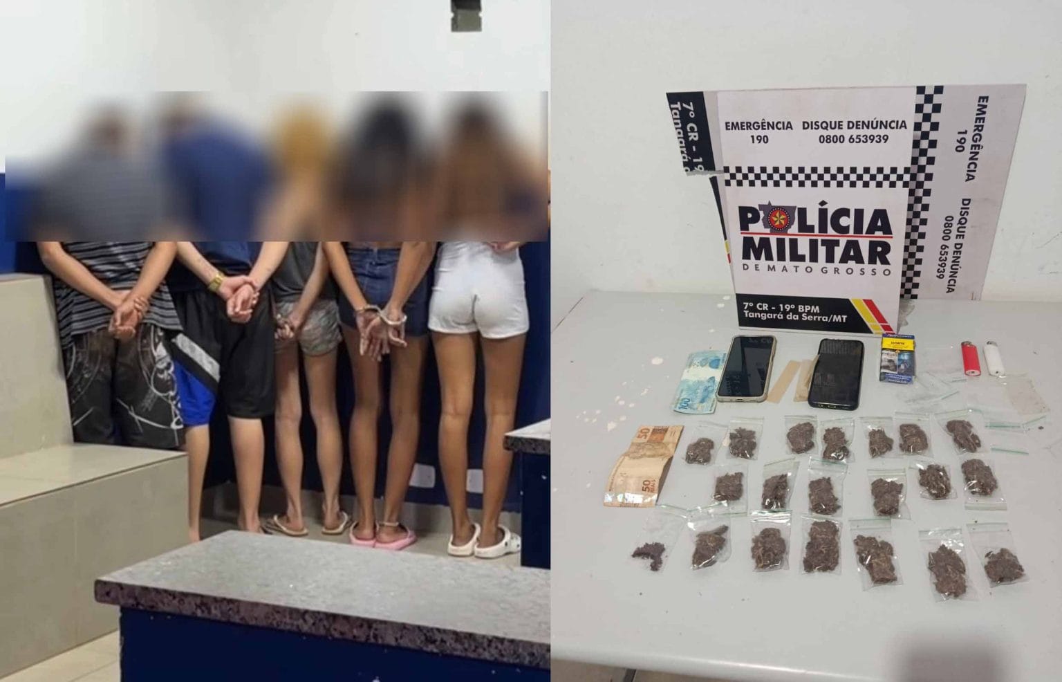 Cinco menores são apreendidos suspeitos de tráfico de drogas em Tangará da Serra