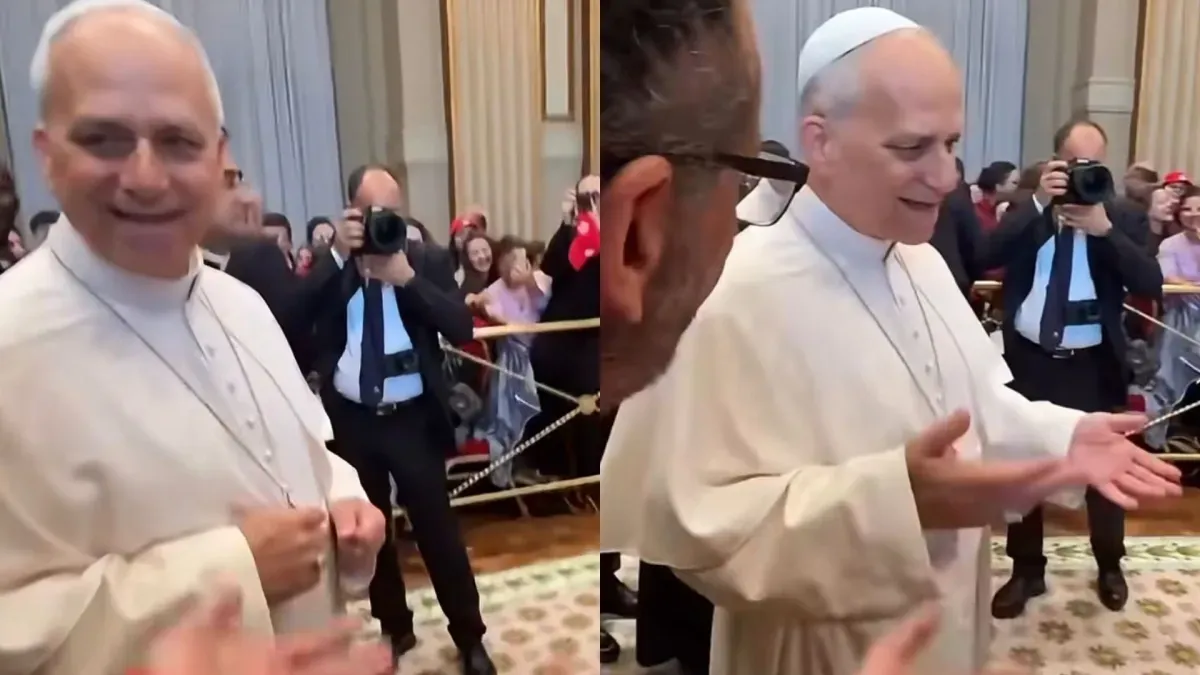Papa Leão XIV surpreende ao aparecer em trend “six seven” durante interação com crianças