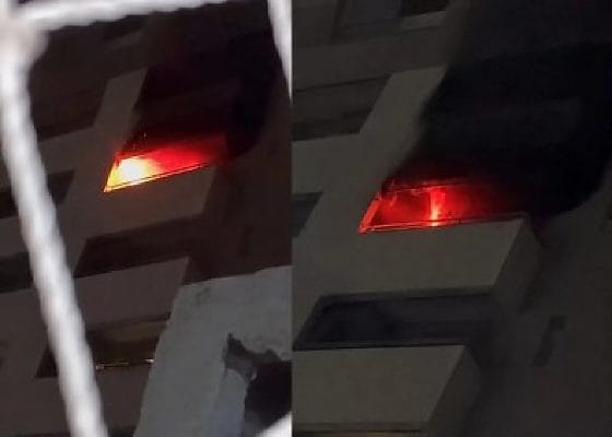 VÍDEO: Apartamento é destruído por incêndio no 13º andar em Cuiabá e prédio é evacuado