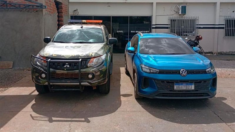 Policiais do Gefron recuperam na fronteira com a Bolívia veículo roubado no Rio de Janeiro