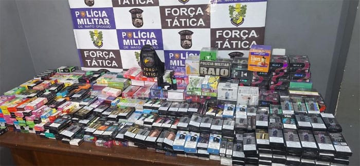 Suspeitos são presos com mais de 2,1 mil cigarros eletrônicos; prejuízo de R$ 300 mil ao crime