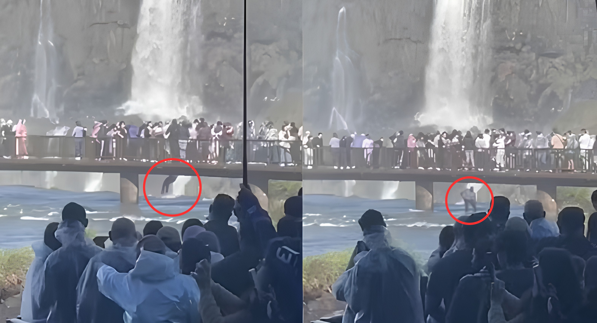 Homem ignora regras e pula nas Cataratas do Iguaçu para recuperar celular