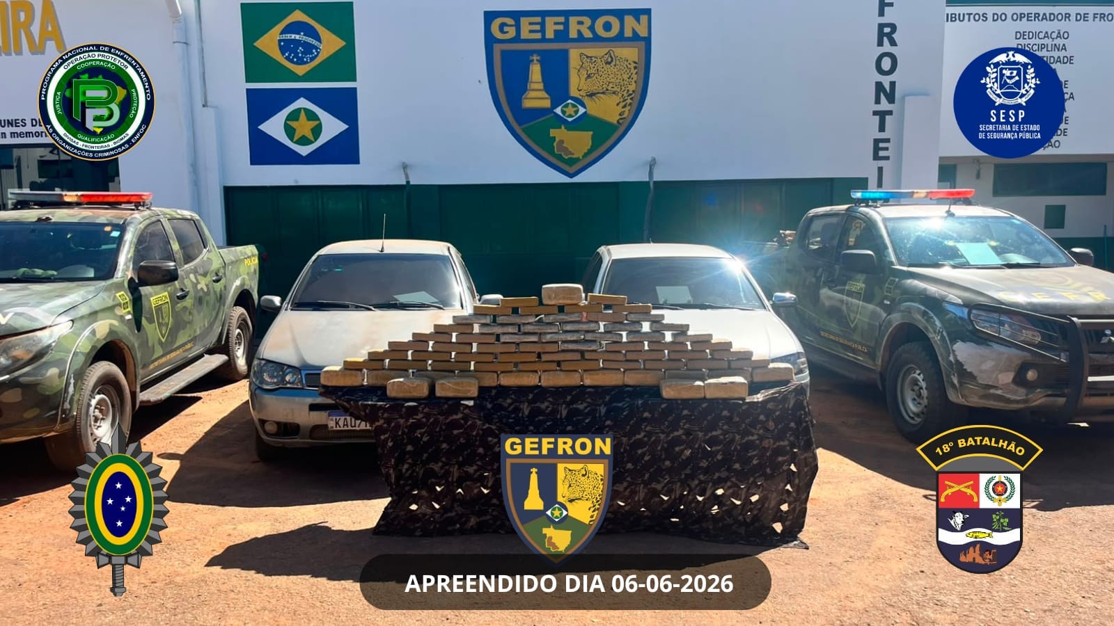 Perseguição na BR-174 termina com quase 70 kg de drogas apreendidos na fronteira de MT; veja vídeo