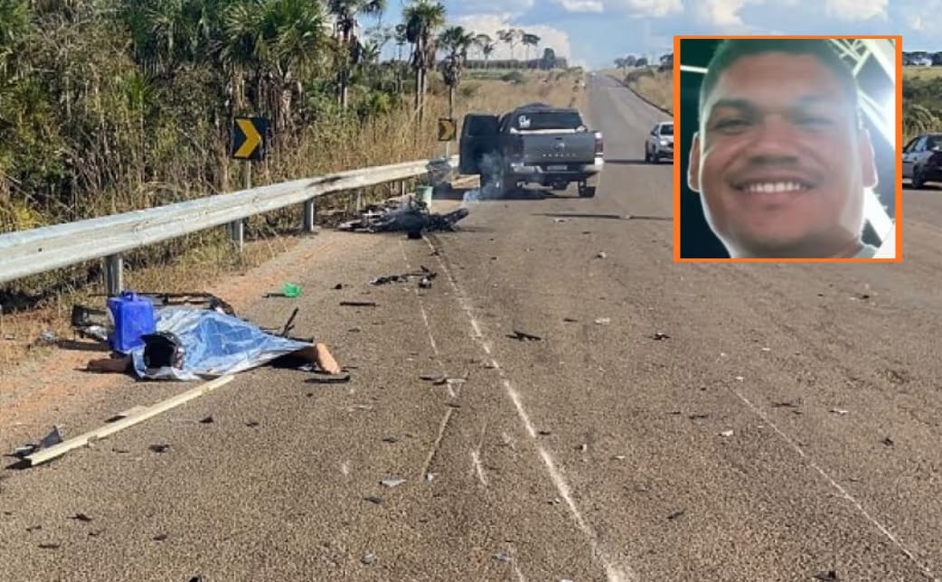 Colisão entre moto e Amarok mata homem na hora e deixa mulher gravemente ferida em MT