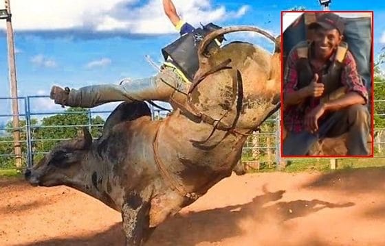 Peão de rodeio morre após cair de touro e ser atingido durante treinamento em MT
