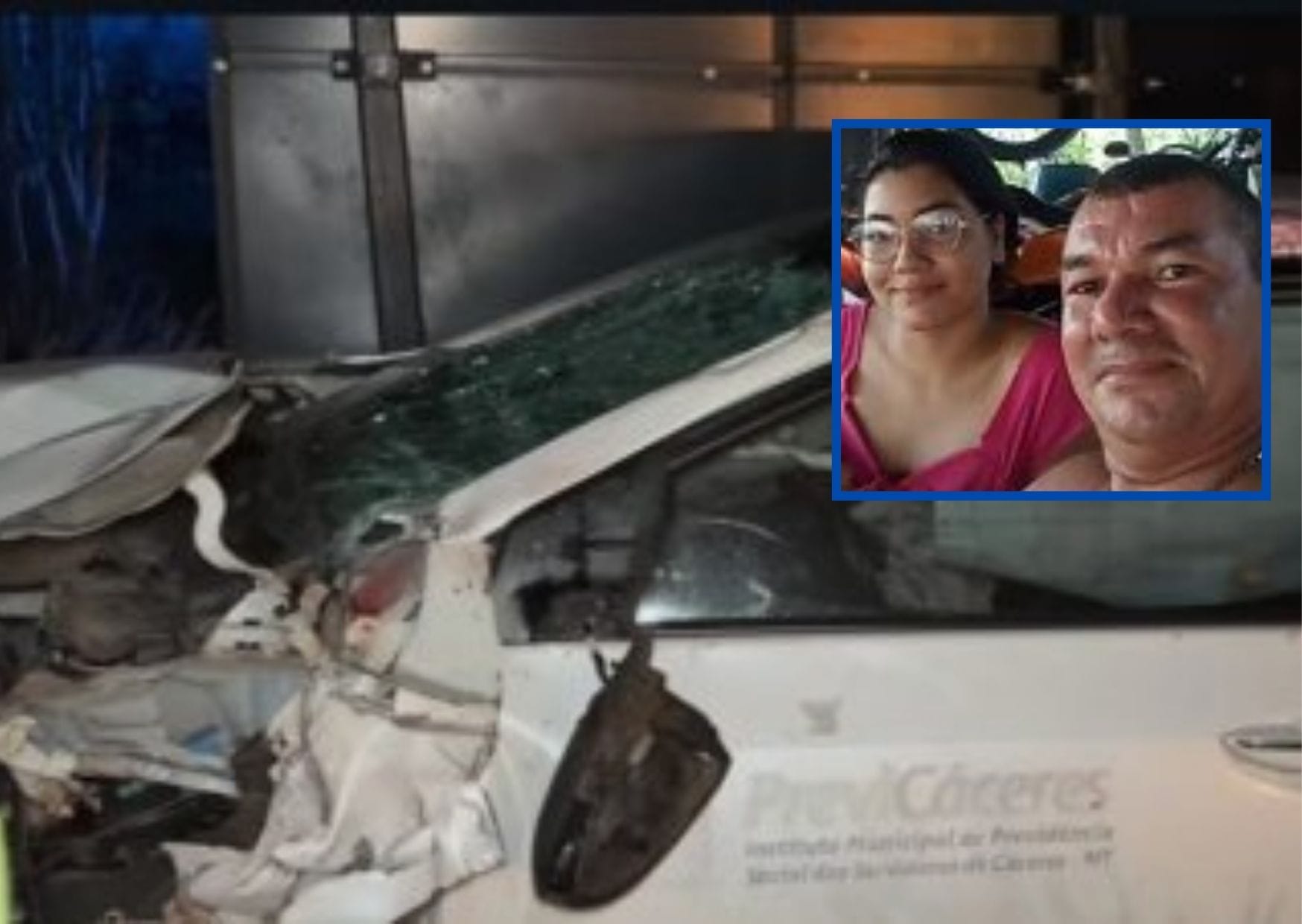 Pai e filha morrem após violenta colisão entre moto e carro oficial em Cáceres