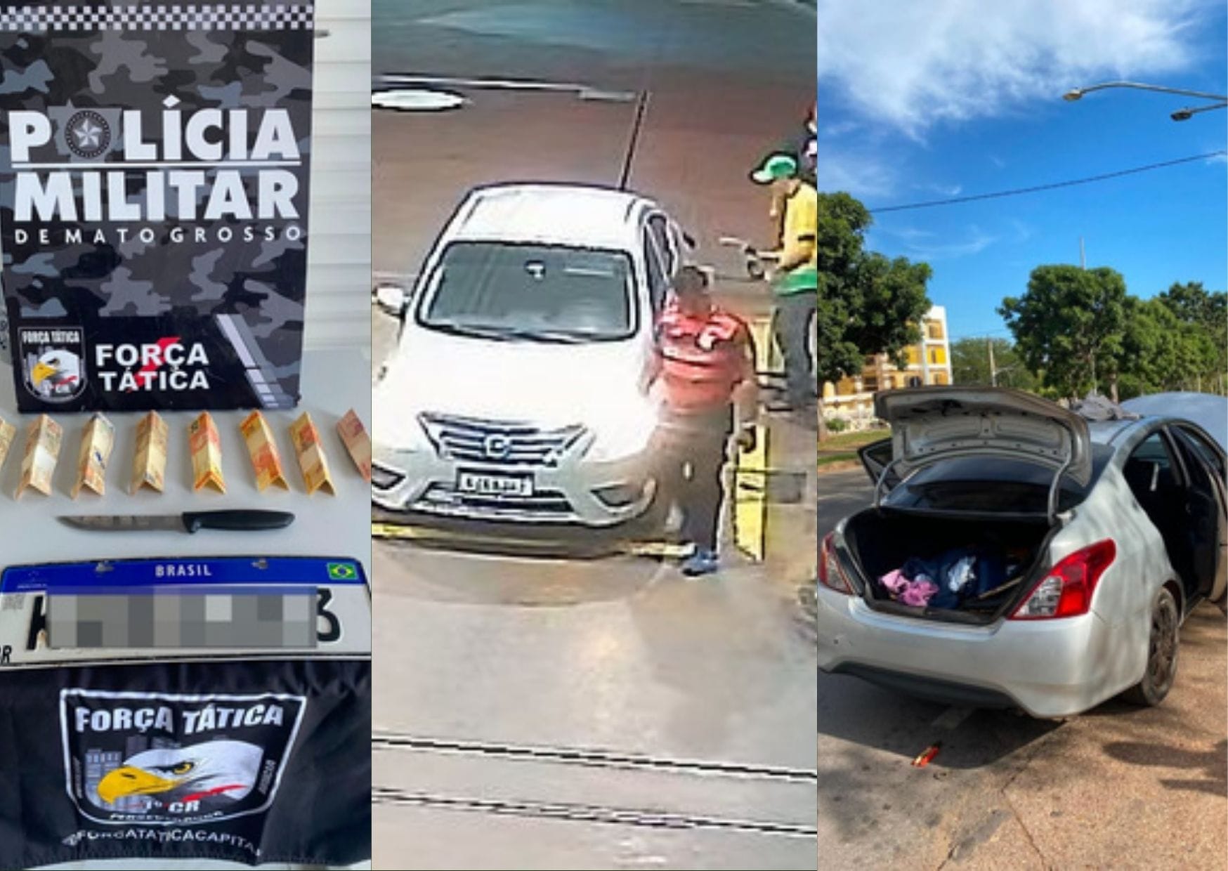 Dupla suspeita de fazer arrastão em postos de combustíveis é presa com carro usado nos crimes