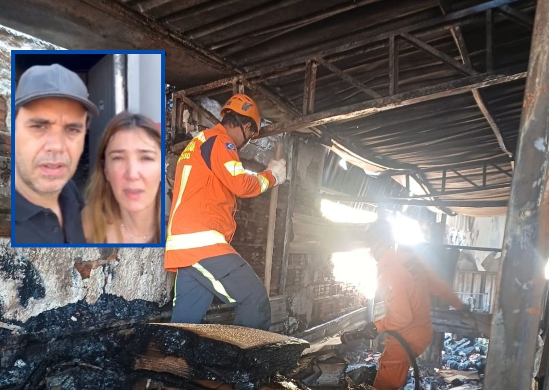 “Momento bem difícil”: dono de fábrica de pães mostra estragos após incêndio em Cuiabá