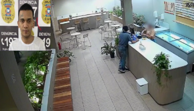 Assaltante de sorveteria em shopping é identificado e tem prisão preventiva cumprida