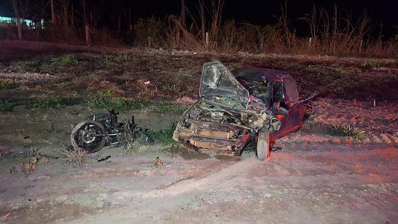 Carreta invade contramão, mata motociclista e foge após acidente na BR-163 em MT