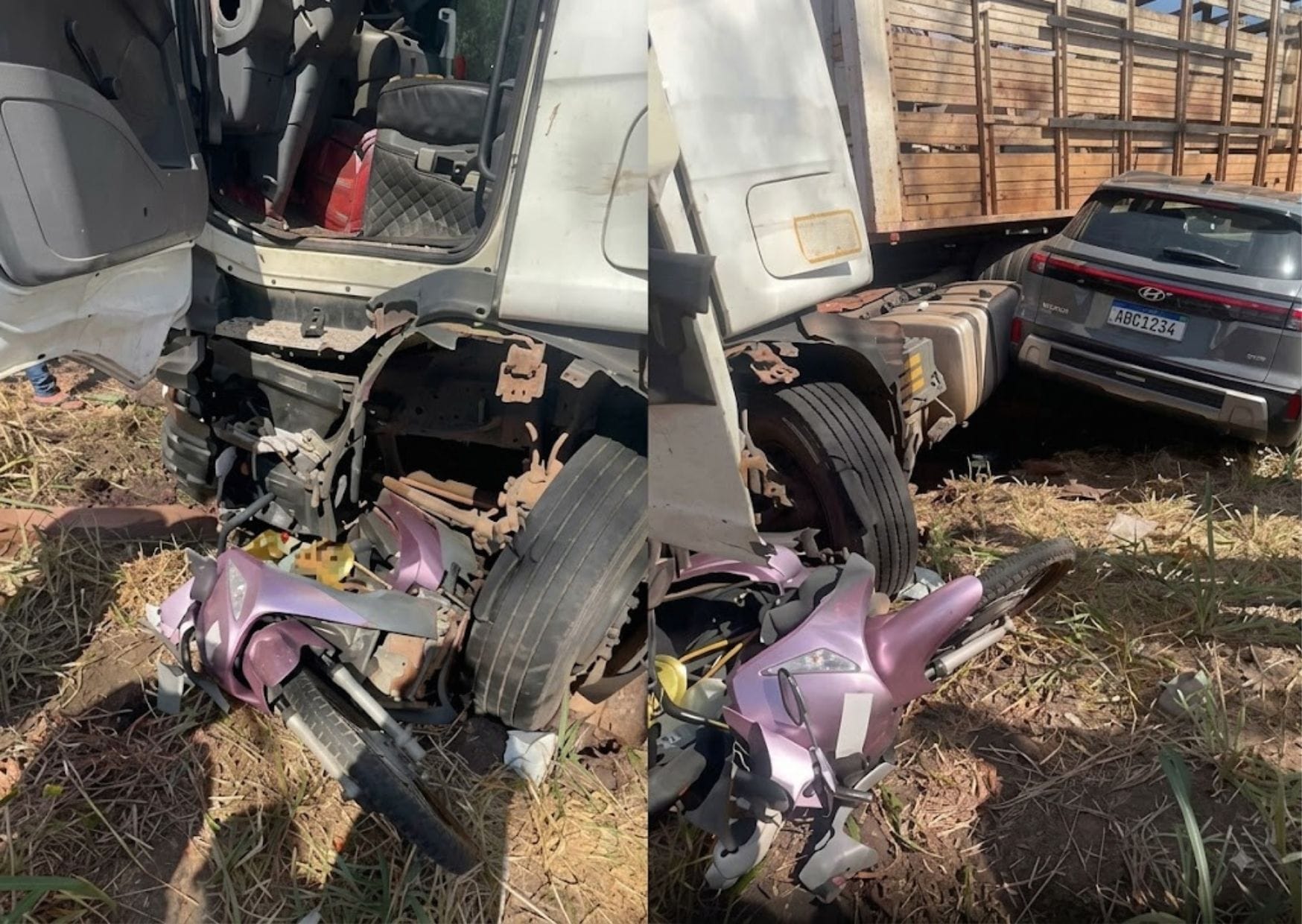 Motociclista fica preso sob roda de carreta e sofre ferimentos graves na Serra do Cacho