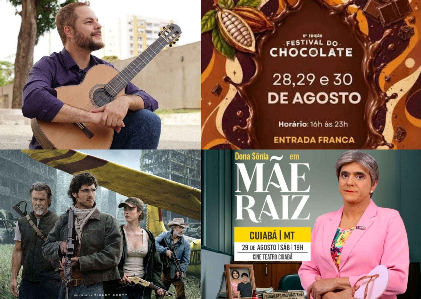 Sextou! Cuiabá ferve neste fim de semana com shows, teatro, cinema e eventos gratuitos