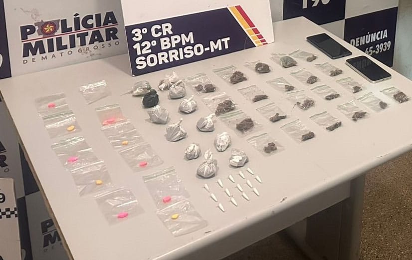 PMs prendem duas mulheres e apreende adolescente por tráfico de drogas em Sorriso