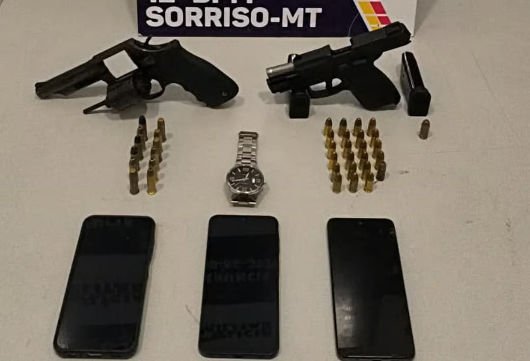 PM prende grupo suspeito de planejar execução de rivais e apreende armas em Sorriso