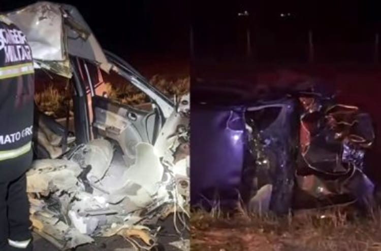Colisão entre Fiesta e Ranger em Dom Aquino mata motorista e deixa 2 feridos; veja vídeo