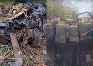 Ação rápida do Gefron salva vítimas de grave acidente na BR-364 entre Presidente Médici e Cacoal