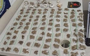 Traficante é preso com 110 porções de maconha e materiais para o tráfico de drogas