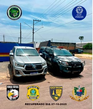 Hilux roubada em SC é recuperada em MT durante operação integrada de segurança